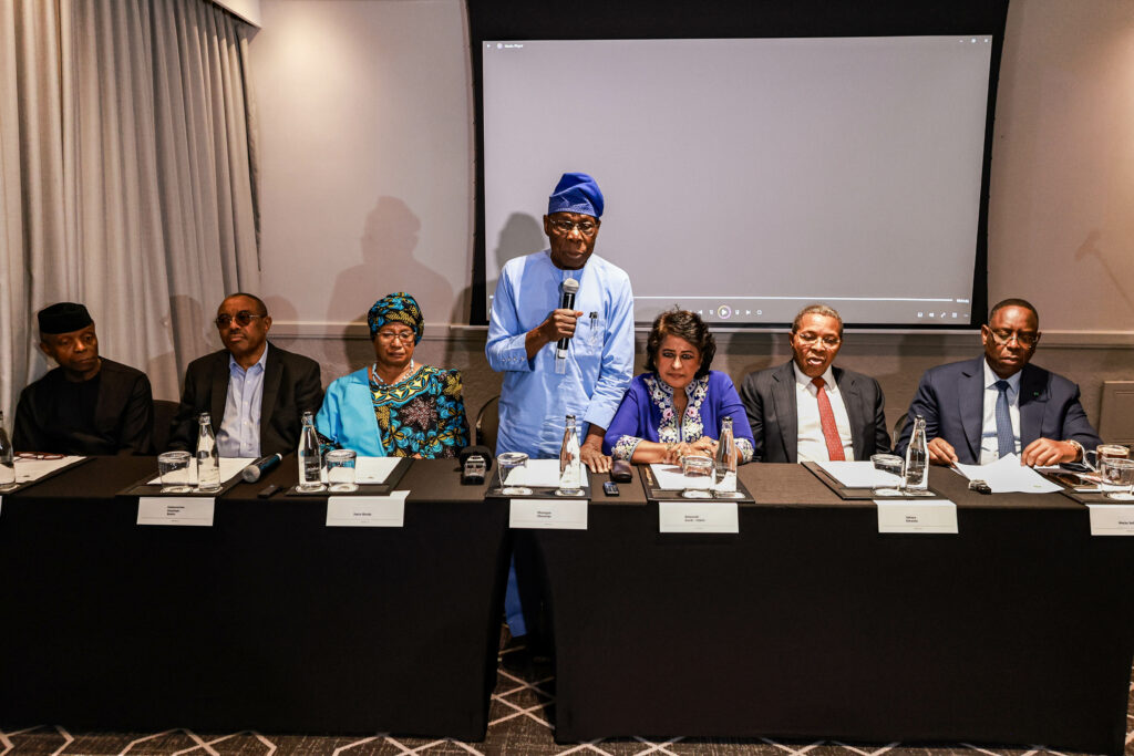 Photo of press conference of the African Leaders Debt Relief Initiative